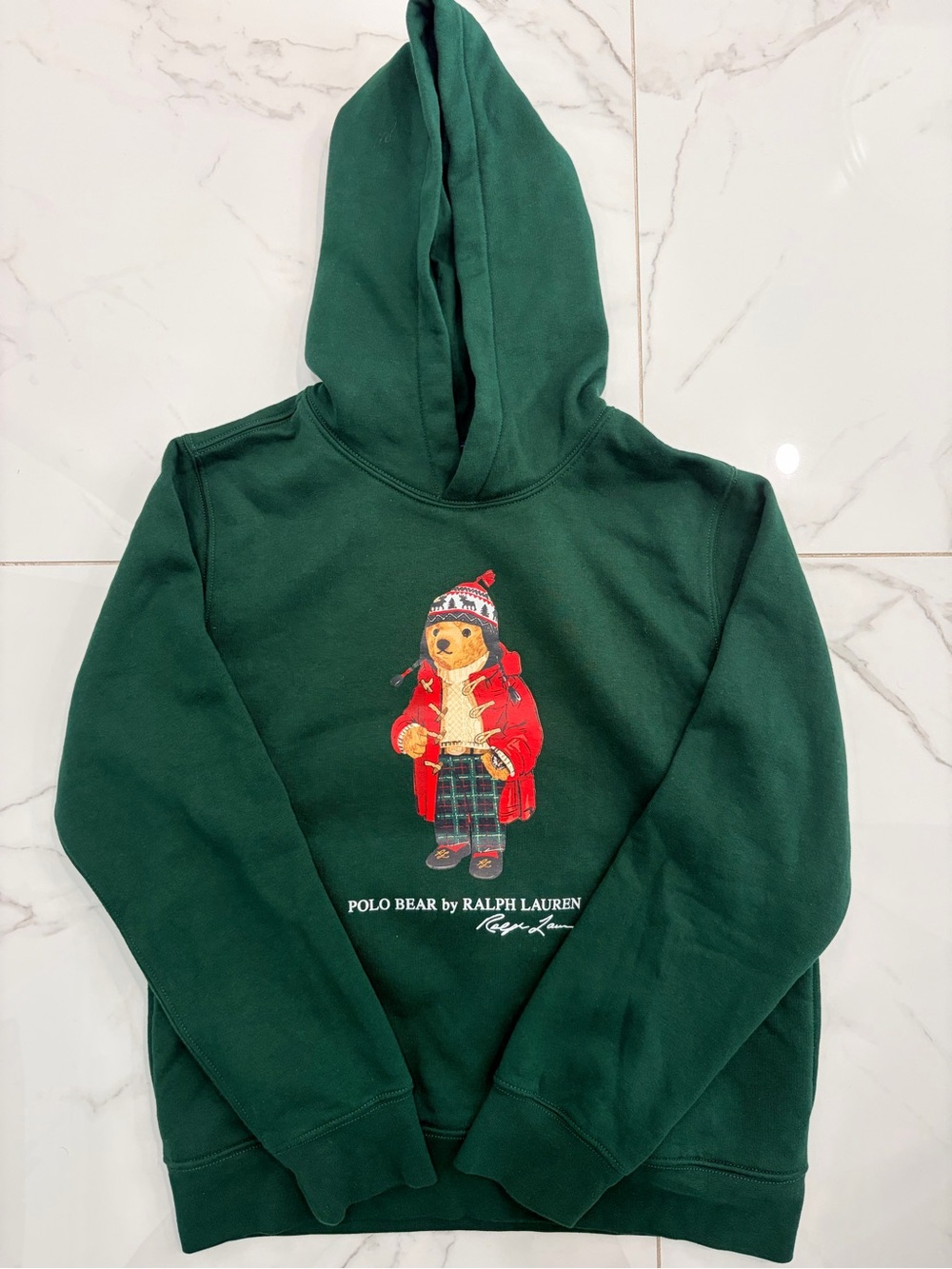Polo by Ralph Lauren Kids' Green Polo Bear Hoodie - Size L (14-16) slim fit